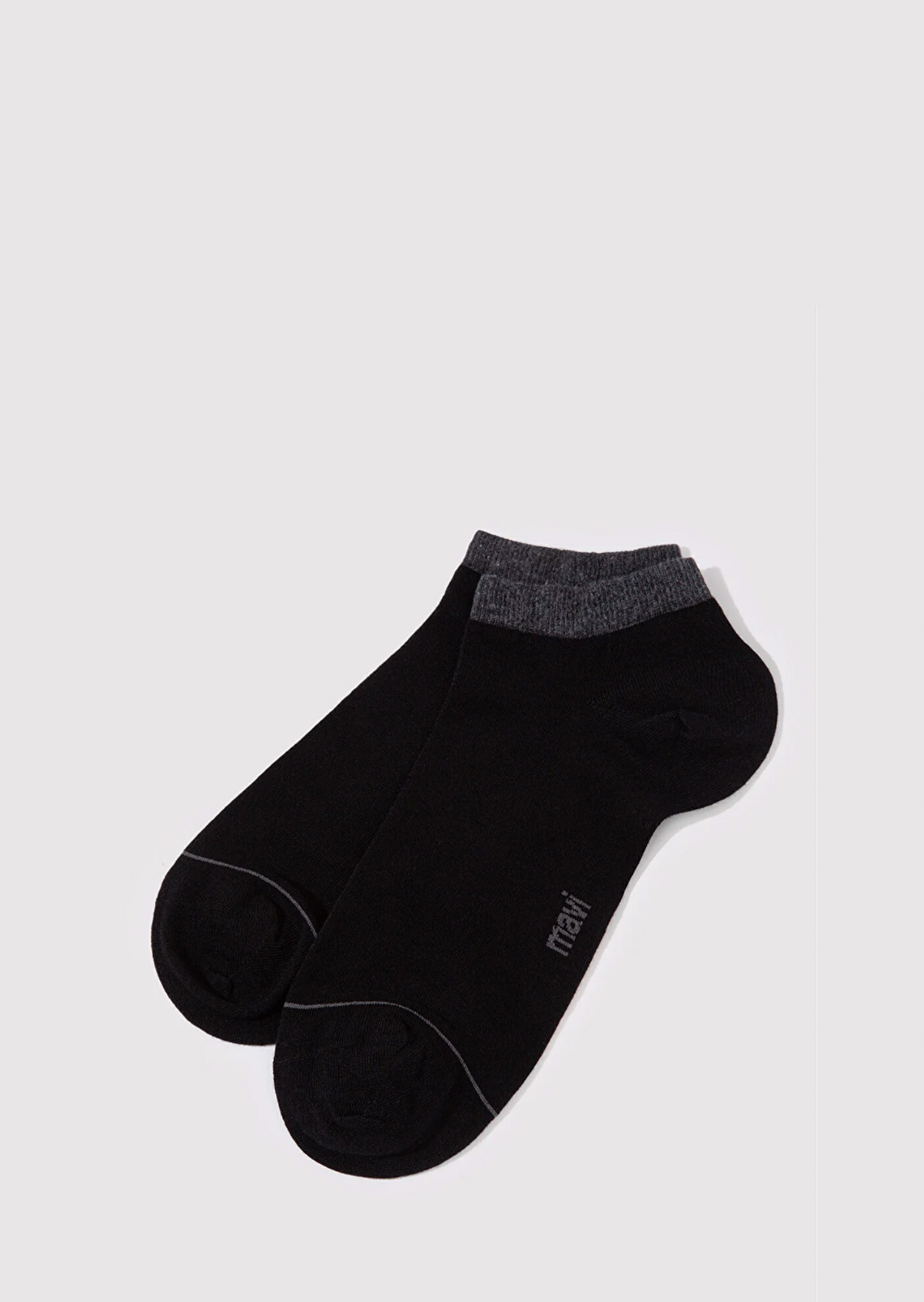 2li Gri Siyah Patik Çorap