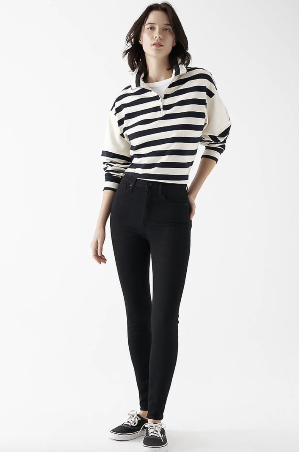 A.C.A.İ.P Skinny Yüksek Bel Dar Paça Simsiyah Pantolon