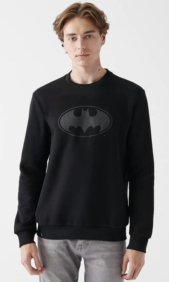 Batman Baskılı Sweatshirt Siyah