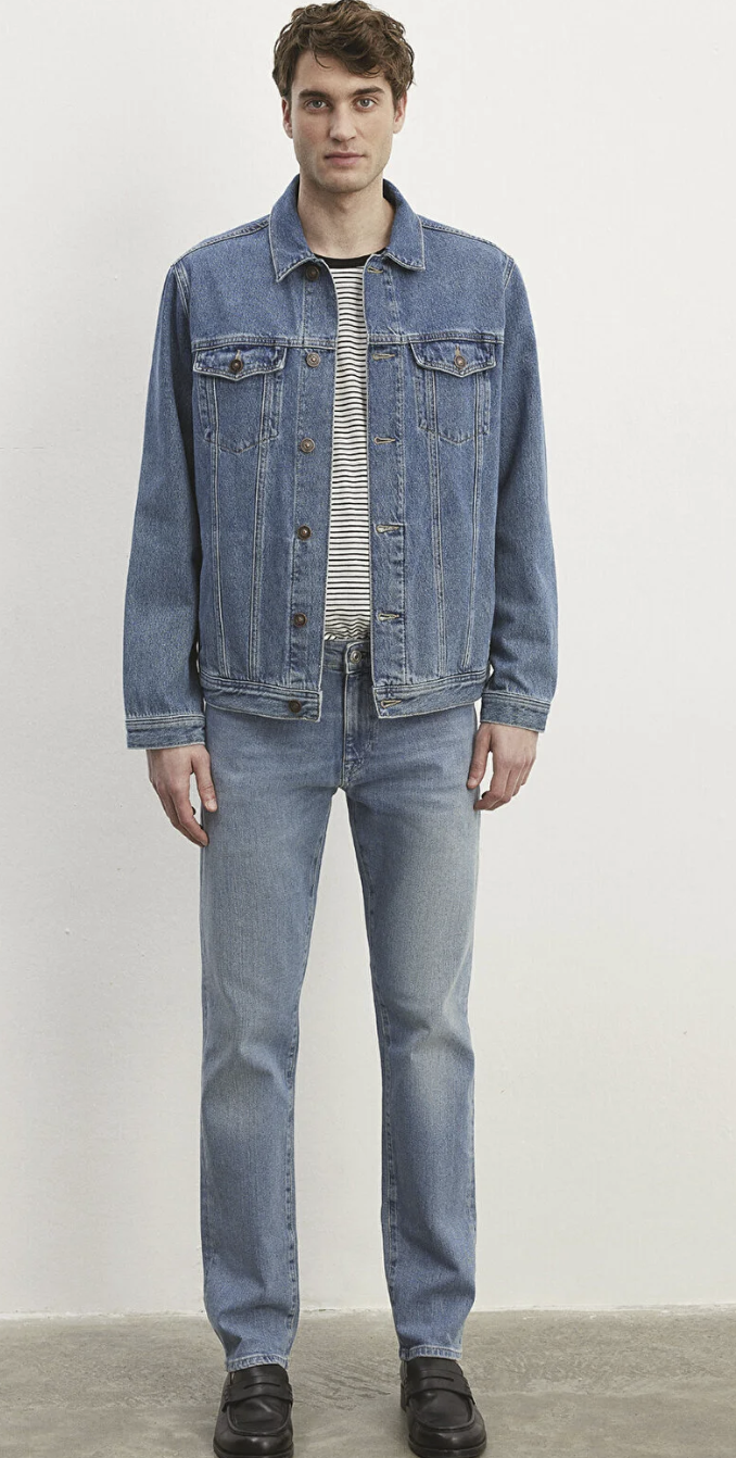 Drake 90 lar İndigo Mavisi Jean Ceket