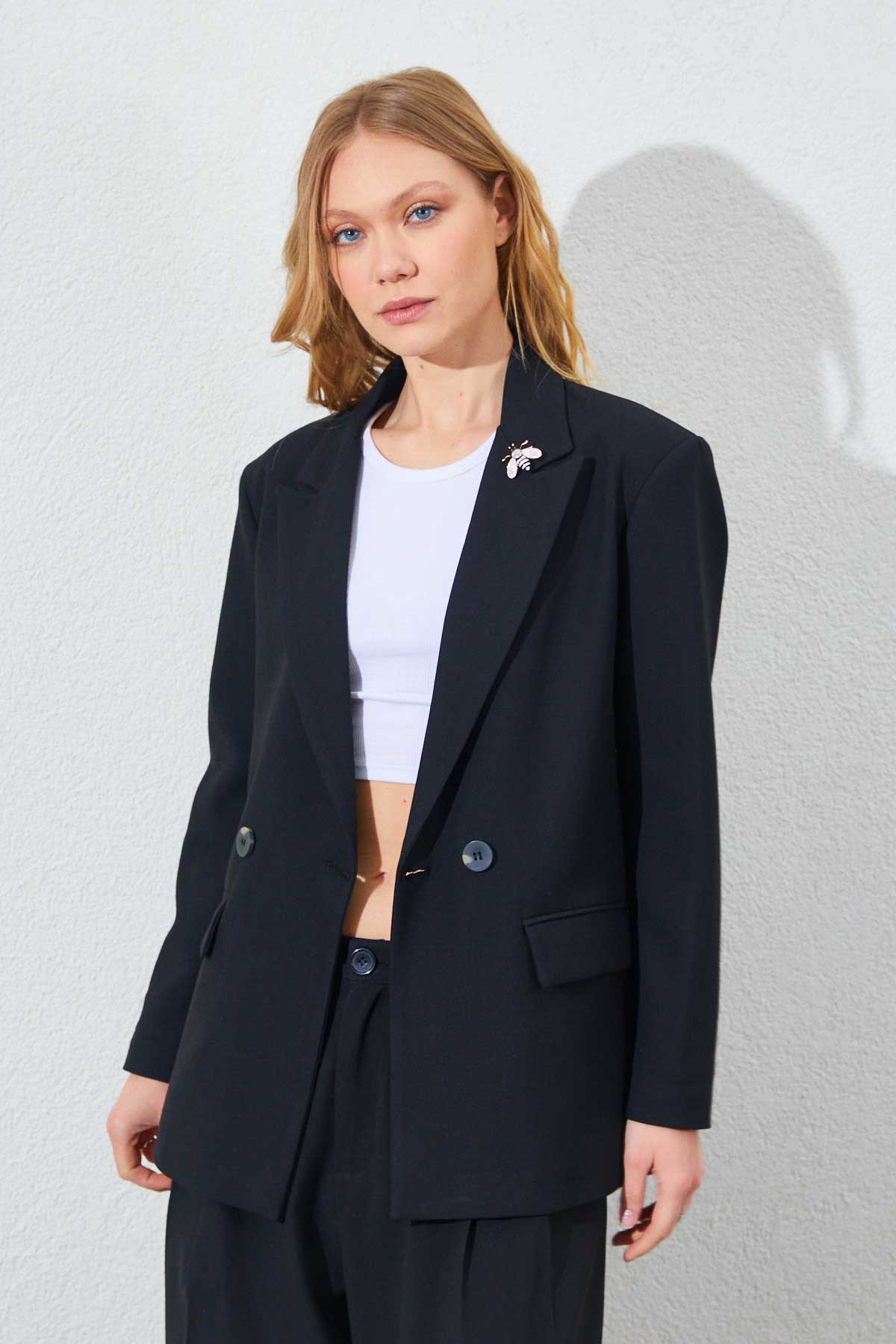 İki Düğmeli Oversize Blazer Ceket