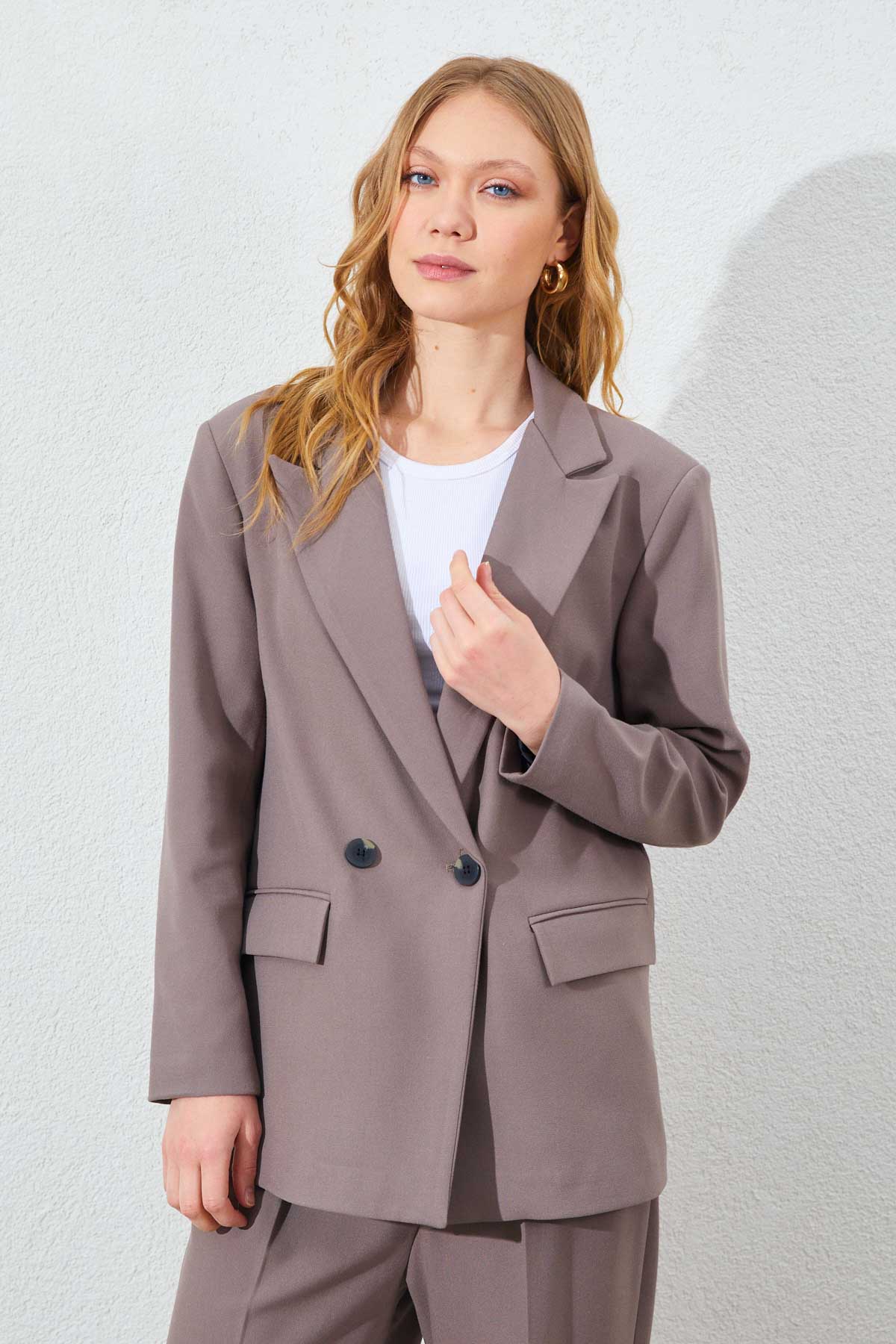 İki Düğmeli Oversize Blazer Ceket