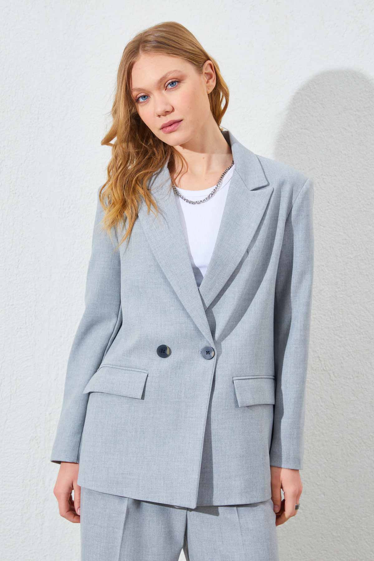 İki Düğmeli Oversize Blazer Ceket