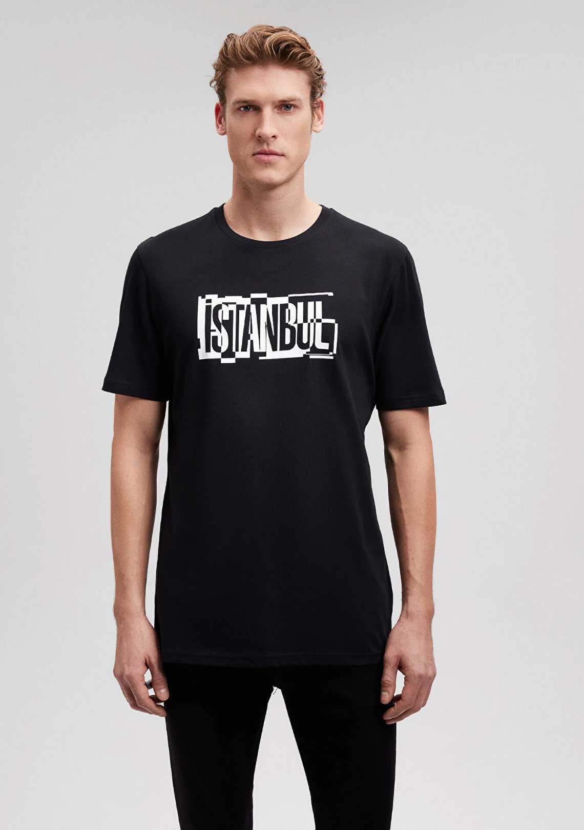İstanbul Baskılı Siyah Tişört