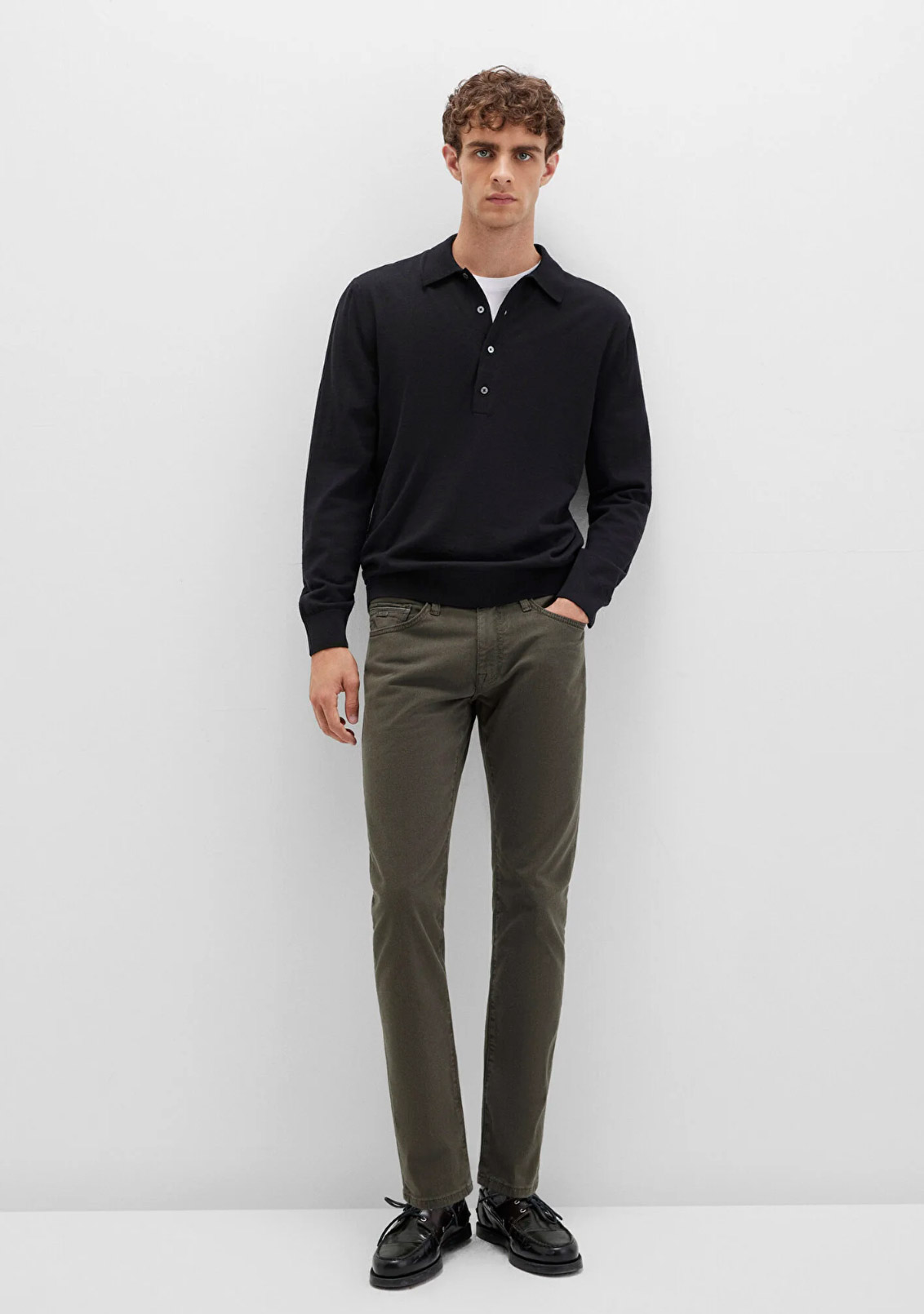 Jake Mavi Black Koyu Yeşil Gabardin Pantolon