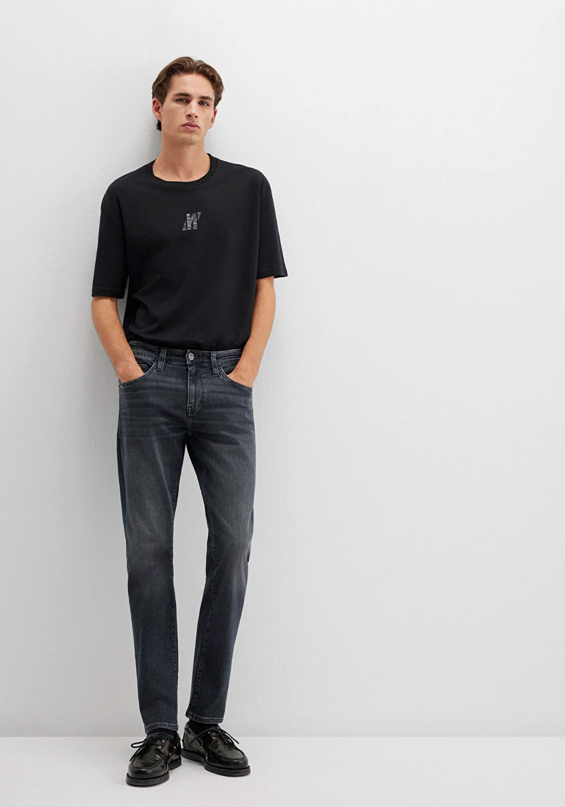 Jake Mavi Pro Vintage Koyu Gri Smoke Jean Pantolon