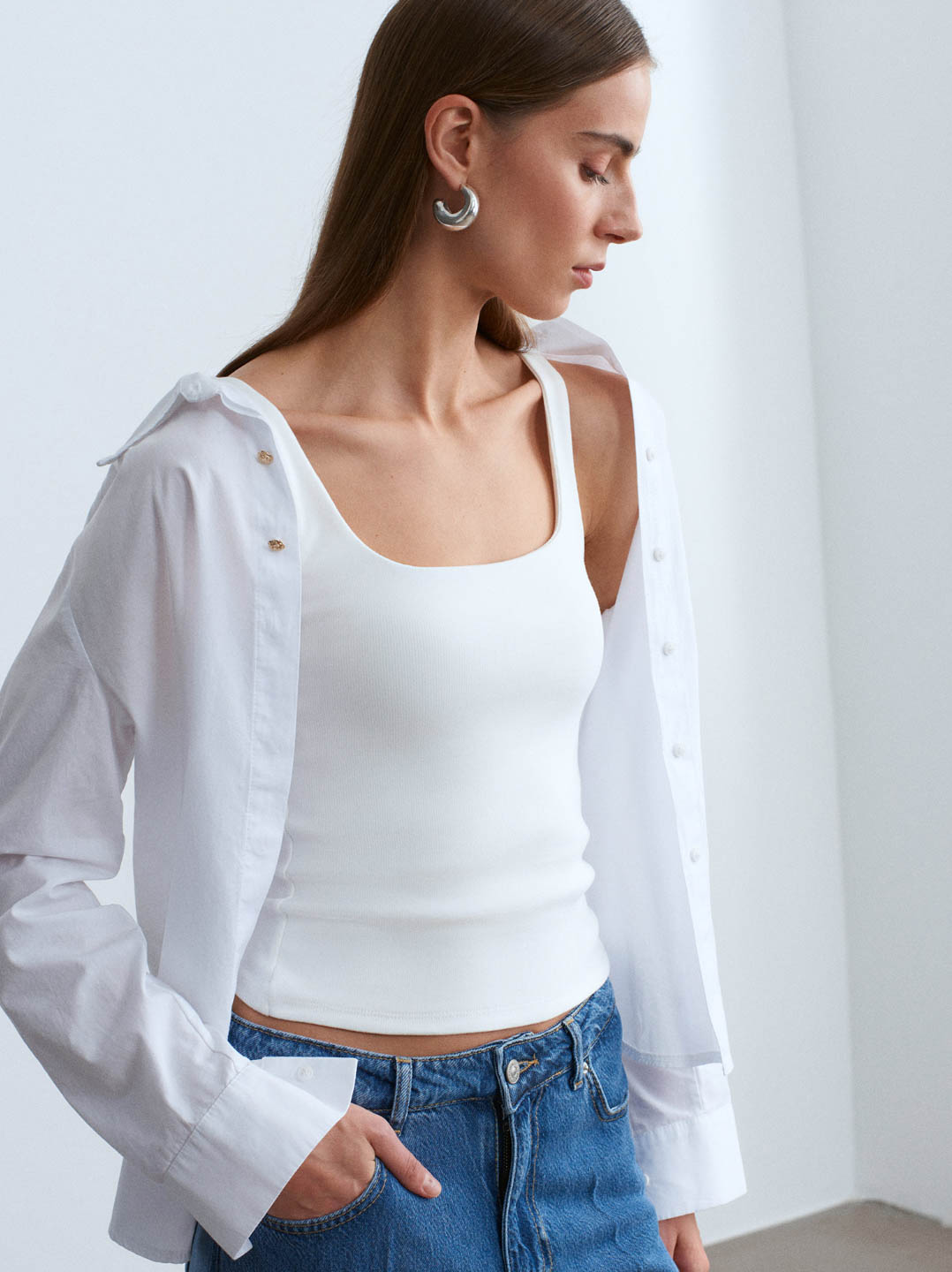 Kalın Askılı Ekru Atlet