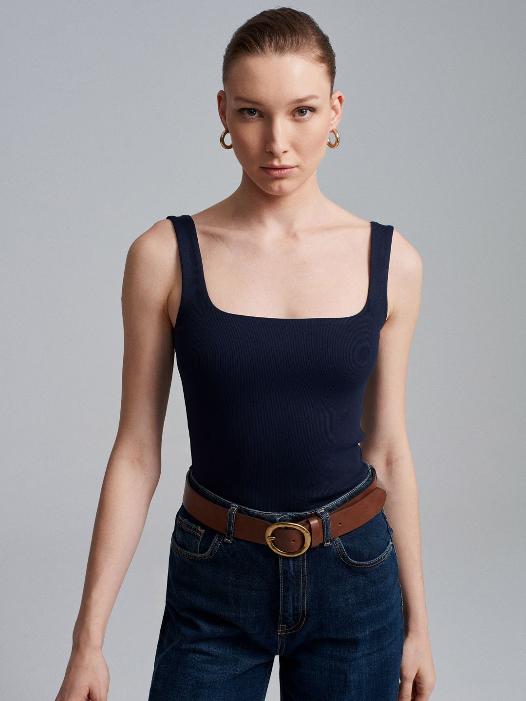 Kalın Askılı Koyu Lacivert Atlet