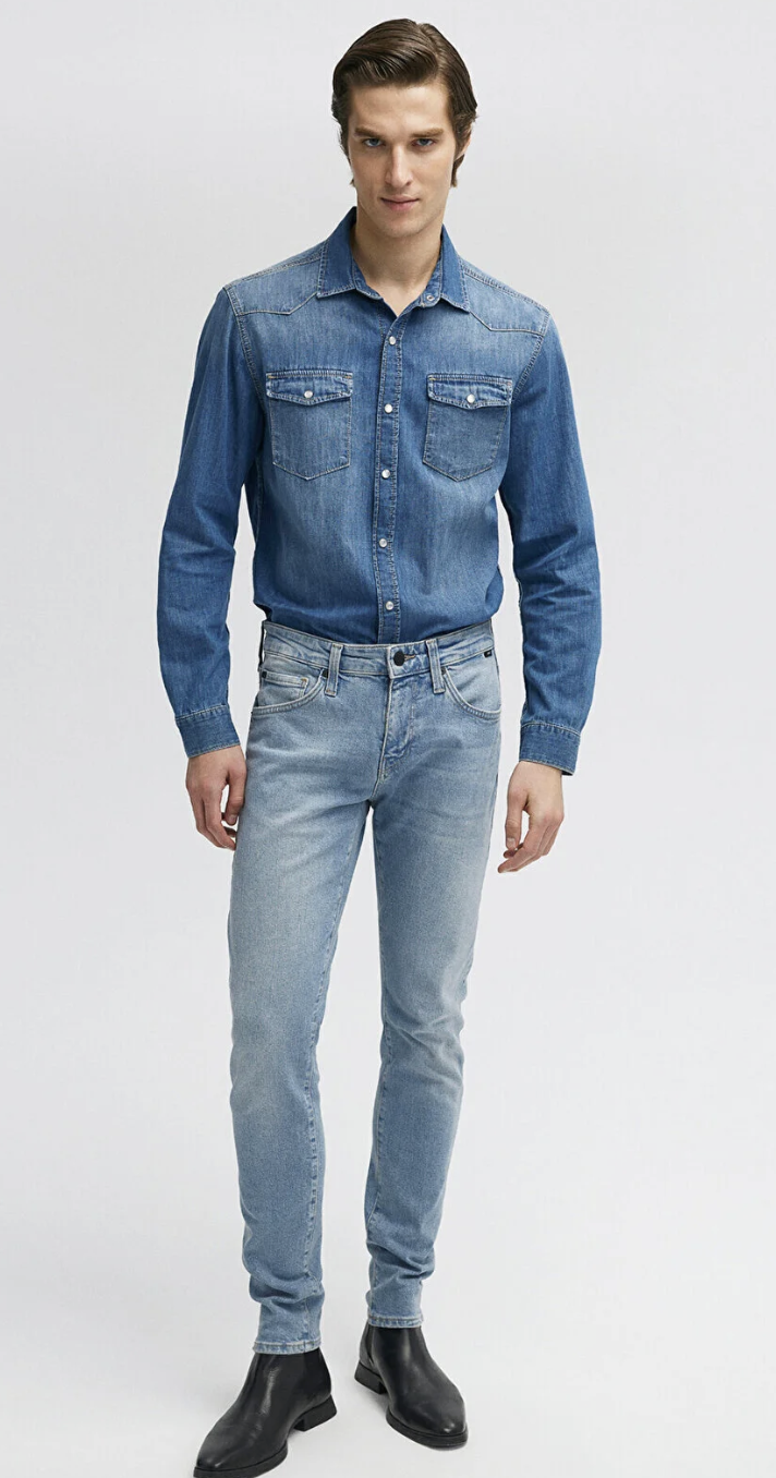 Kvnç Indigo 90S Mavi Black Jean Pantolon