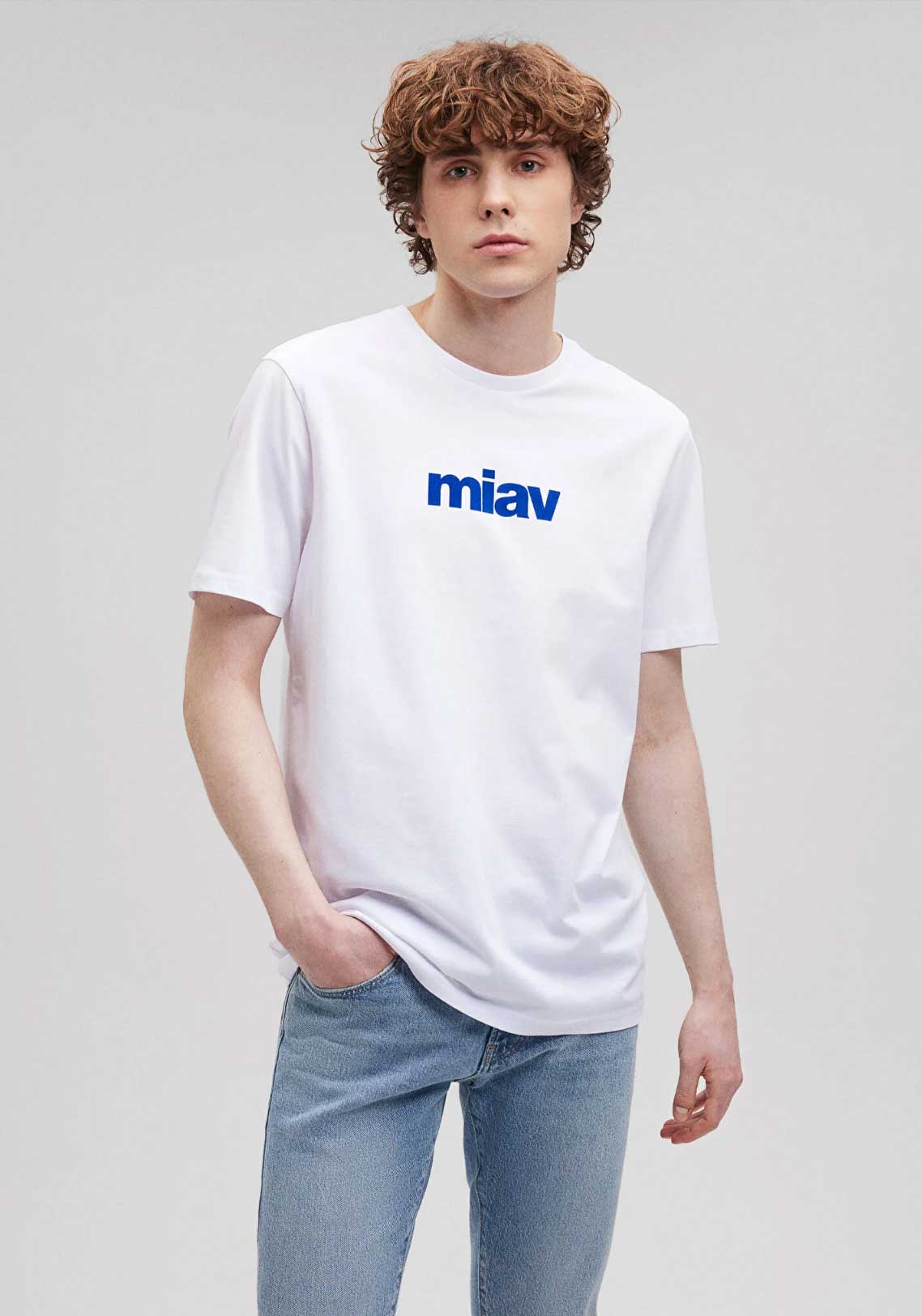 Miav Baskılı Beyaz Tişört