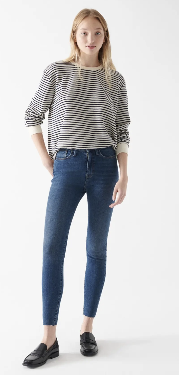 Serenay Süper Skinny Yüksek Bel Dar Paça Lacivert Jean Pantolon