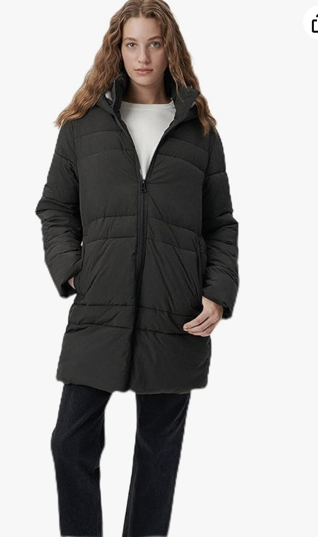 Siyah Regüler Kesim Parka Mont