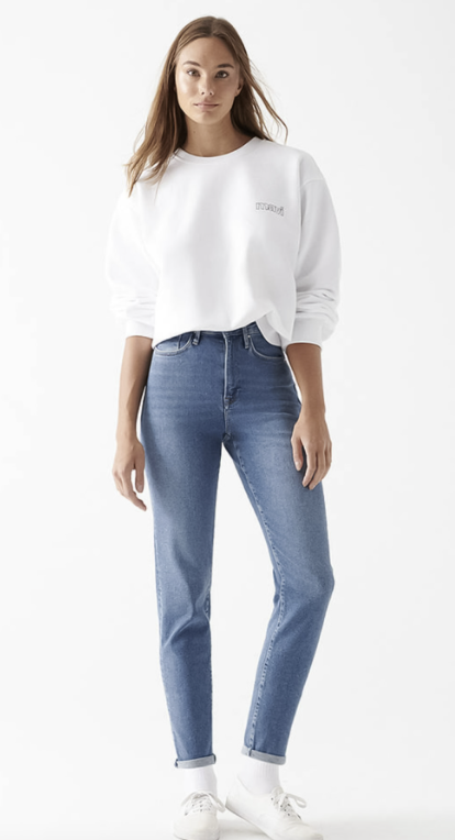 STAR Kadın Süper Yüksek Bel Dumanlı Gri Mom Jeans Pantolon