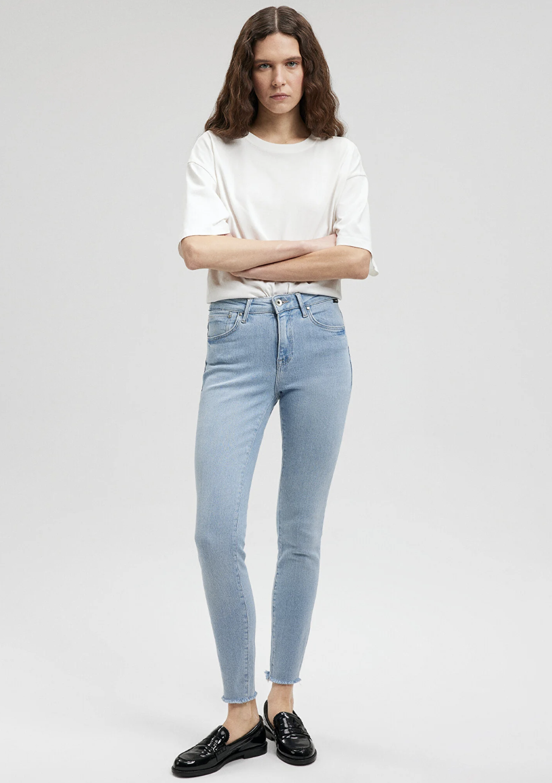 Tess M Girly Açık Mavi Yüksek Bel Skinny Jean Pantolon