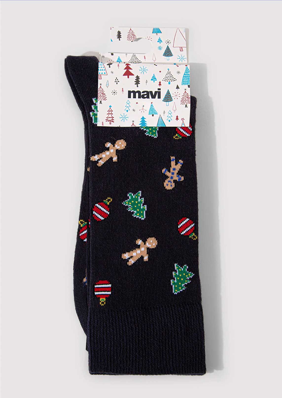 Yılbaşı Temalı Lacivert Soket Çorap